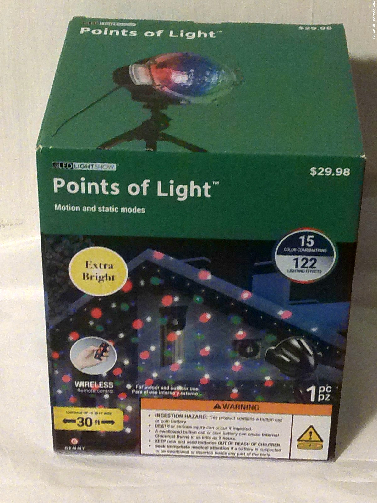 LED Lightshow Points of Light Motion & Static Modes Projector Extra Bright Gemmy