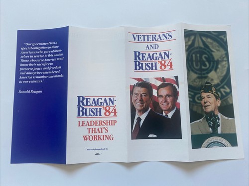 3 Different 1984 President Ronald Reagan Campaign Brochures Pamphlets Bush '84 - Picture 7 of 10