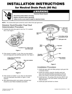 washing machine neutral drain kit installation diagram Whirlpool