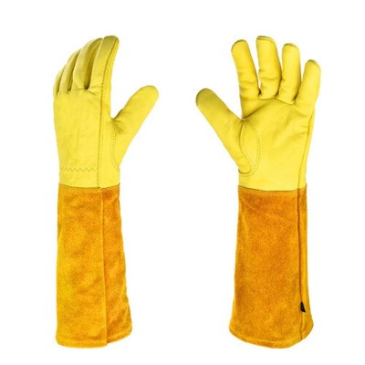 Rose Pruning Gloves Long Thorn Proof Gloves Breathable Leather Gauntlet