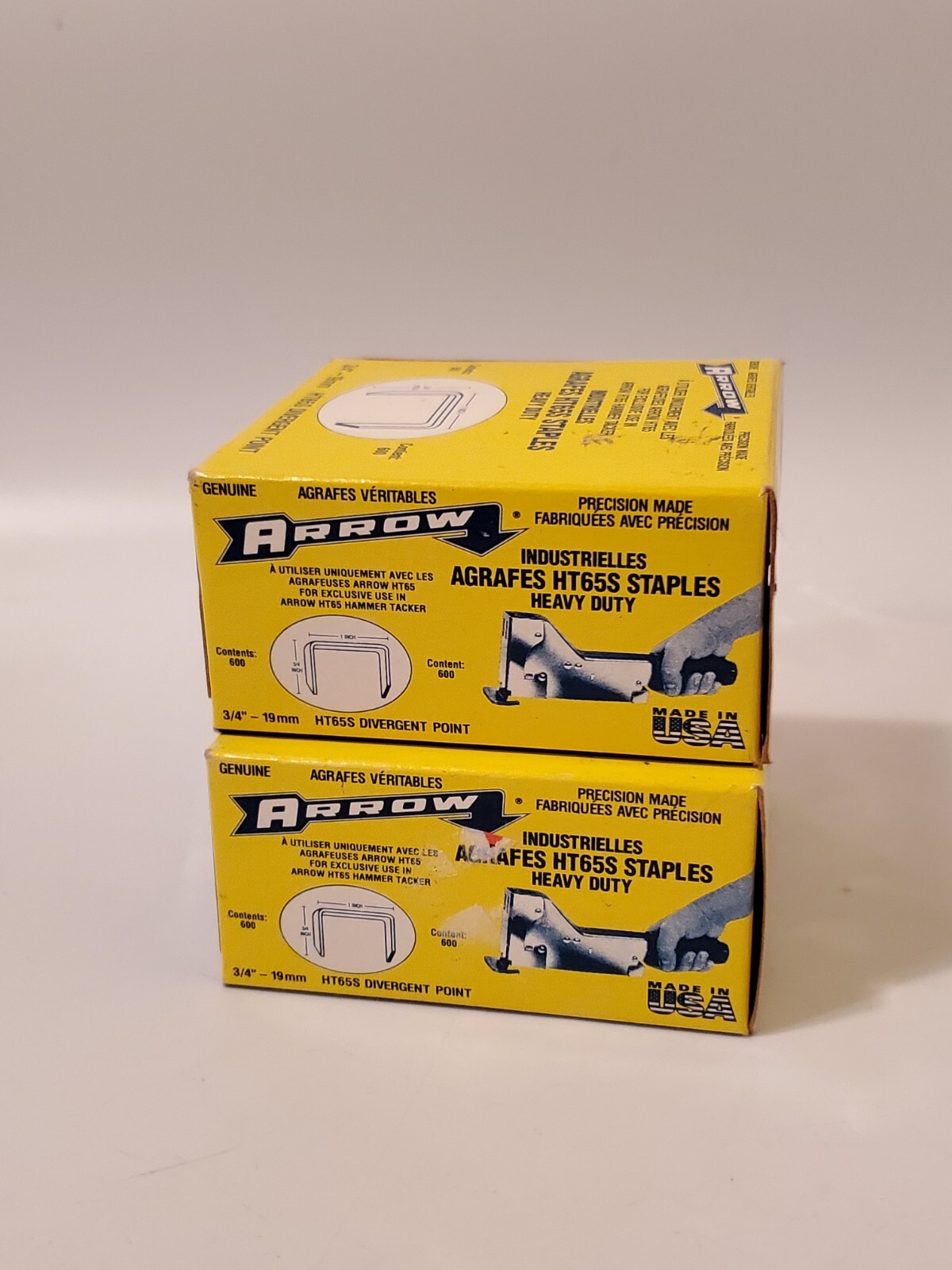 2 Boxes Staples Heavy Duty Arrow 3/4"19mm HT65S USA 600 X 2 New Old