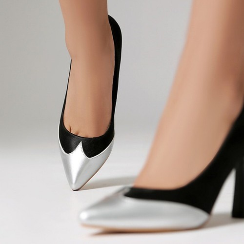 Mode Damen Neu 2025 Frühling Schuhe Pumps Spitz zulaufend High Heel Schuhe Übergröße - Bild 11 von 28