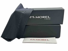NEW Morel 1880 Black Red Hard Clamshell Eyeglasses Case Microfiber Cloth