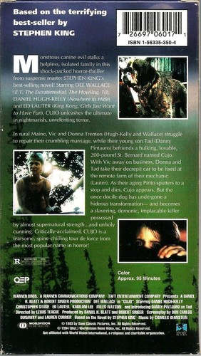 Cujo VHS 1994 Dee Wallace Daniel Hugh Kelly Danny Pintauro Horror Stephen King R - Picture 2 of 4