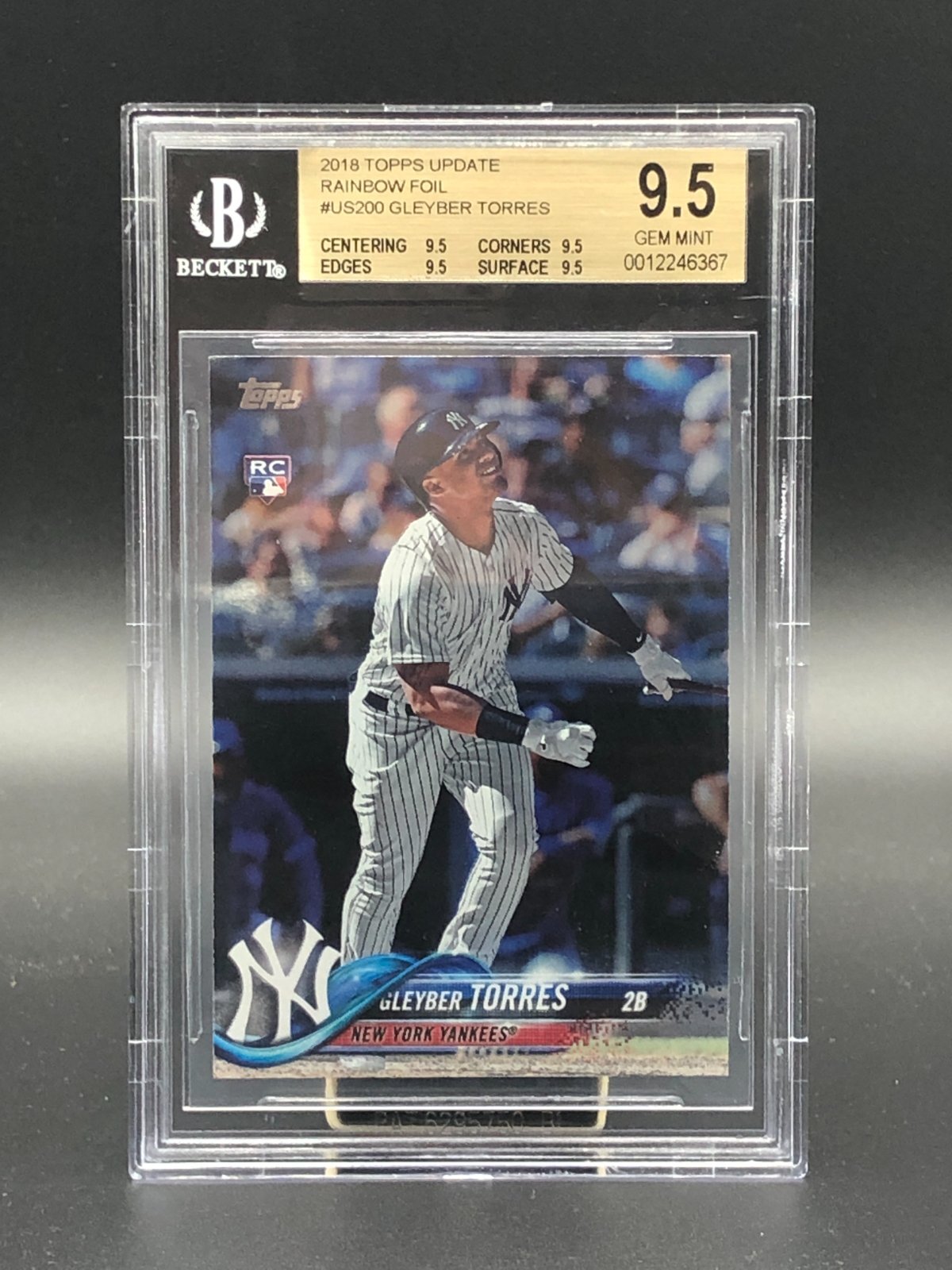 2018 Topps Update Rainbow Foil #US200 Gleyber Torres BGS 9.5 Rookie
