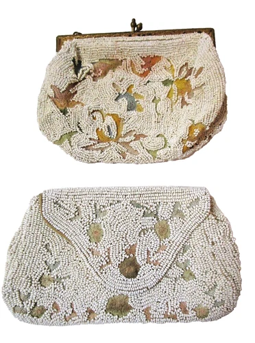 2 Vintage Longchamp Embroidered Beaded Purses