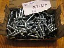 Lot of 200; M8 x 1.25 Metric Screws, Pan Head Phillips, 1/2" to 2", Black&Chrome