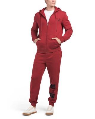 True Religion Men's Buddha Sweatsuit Size XL Maroon Red Tracksuit Gift Set NWT
