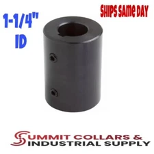 RC-125-KW-4H@90­°, 1-1/4" ID Solid Rigid Set Screw Coupling Black Oxide W/Keyway