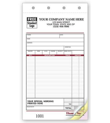 250 Sales Slip Forms With Special Wording / NEBS Deluxe No. 2590 / 3 Part