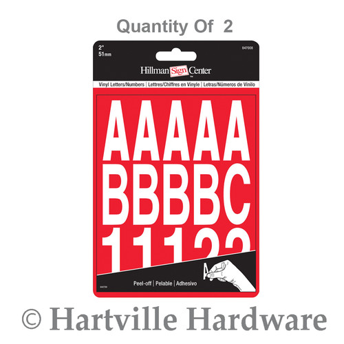 Hillman Adhesive 2-In. White Letter & Number Kit 2-Pack 847008