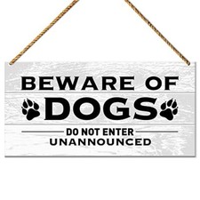 Dog Warning Sign, Do Not Enter Unannounced, Beware of Dog Sign for Home Front C
