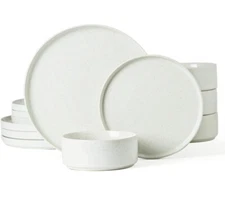 Famiware Nebula Plates and Bowls Set, 12 Pieces Dinnerware Sets, Dishes Set f...