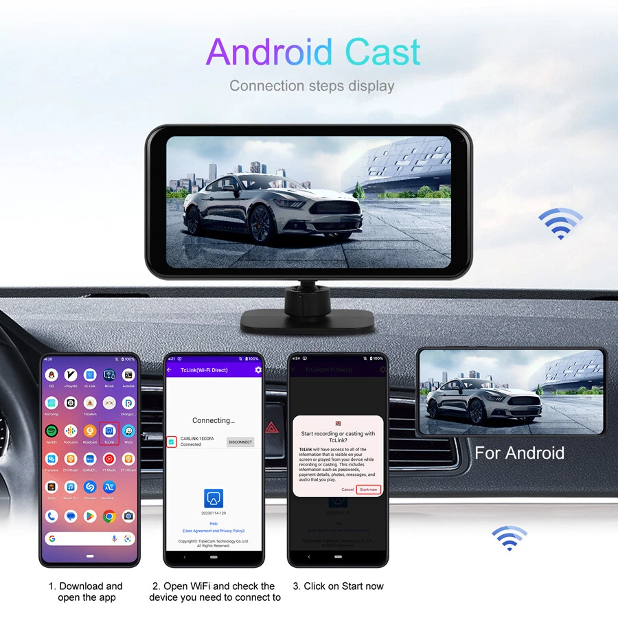 Reproductor inteligente portátil con pantalla DVR de 6,25" compatible con cámara trasera Android automática compatible Foto 2 de 4