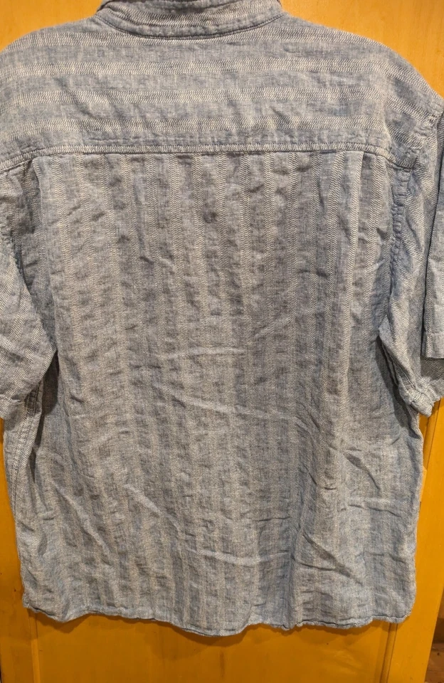 Original Weatherproof Mens Shirt Washable Linen Blue Button Down Size Large - Image 2 of 3