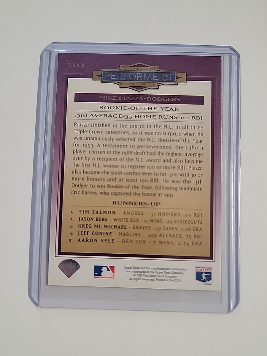1993 Upper Deck Top Performers Mike Piazza Los Angeles Dodgers