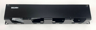 Belden AX100795 2U horizontal rack mount cable management panel/channel, black