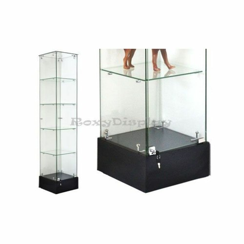 Frameless Tempered Glass 72 Inch Tower Display Showcase with Lock and ...