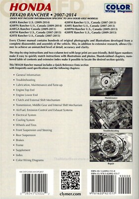 Honda TRX420 Rancher Repair Manual (2007-2014) | eBay