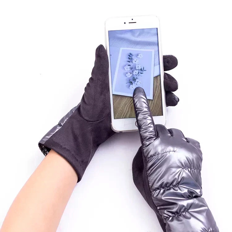 Women Puffer Gloves | Elegant Cotton Fleece Winter Warm Thermal Touchscreen - Image 4 of 4