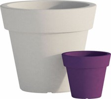 VASO MODERNO TONDO CAMPANA BORDATA RESINA Ø50xh44 cm GIARDINO FIORI