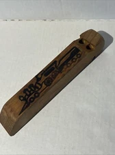 Vintage Wooden Train Engine Whistle Sounds Great! Toy Pretend Carved Wood Play