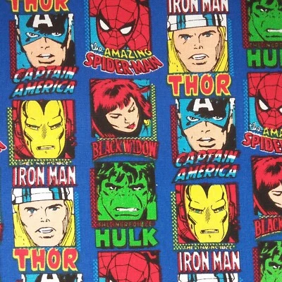 Marvel Comics Cotton Fabric Hulk Thor Ironman Captain America, por 50cm C3