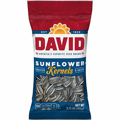 DAVID Roasted and Salted Original Sunflower Kernels, 3.75 oz, [1-Bag]