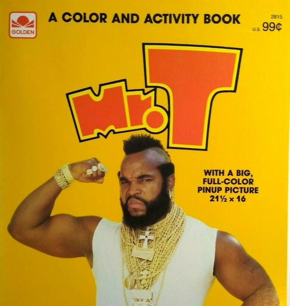 Mr T Activity Coloring Book Huge Poster Pin Up Original 1984 TV Pop Culture NOS
