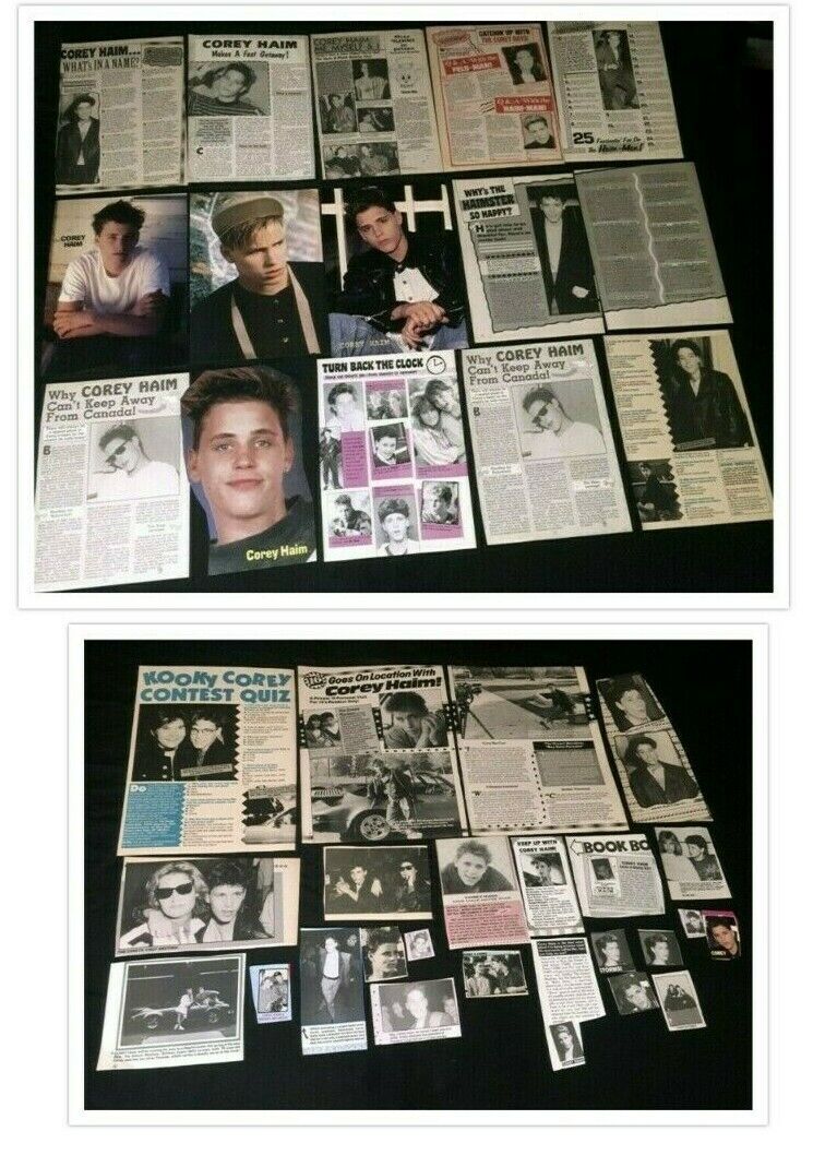 Corey Haim LOT OF MAGAZINE CLIPPINGS PINUPS ARTICLES 80's 90's t