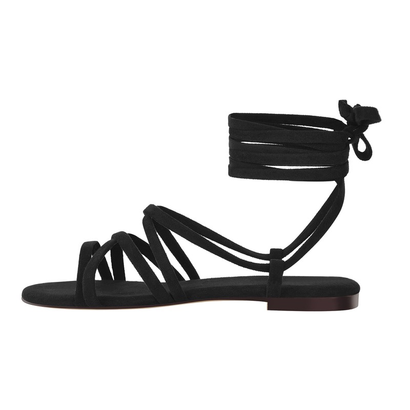 Women's Flat Lace-up Sandals Ankle Strap Comfortable Sandals Shoes US10