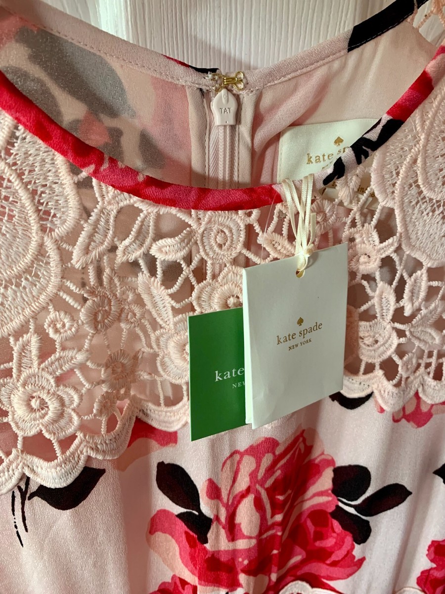 Kate Spade New York Rambling Roses Lace Dress Pink Floral