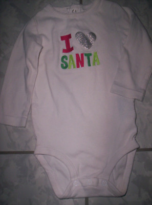Süßer ''Carter`s'' LA-Body mit ''I Love Santa'', weiß, für Mädchen  Gr.86/92