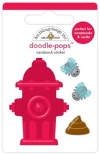 Crafts Doodlebug Doodle-Pop Stickers Rest Stop Dog Fire Hydrant Flies Poop