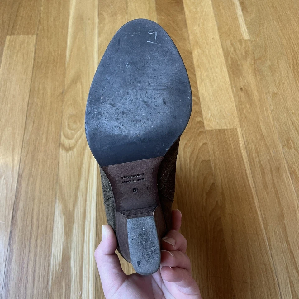 Aquatalia 6 зеленый замши кожаный ботильоны назад молнии блок каблук сделано в Италии - Изображение 2 из 4