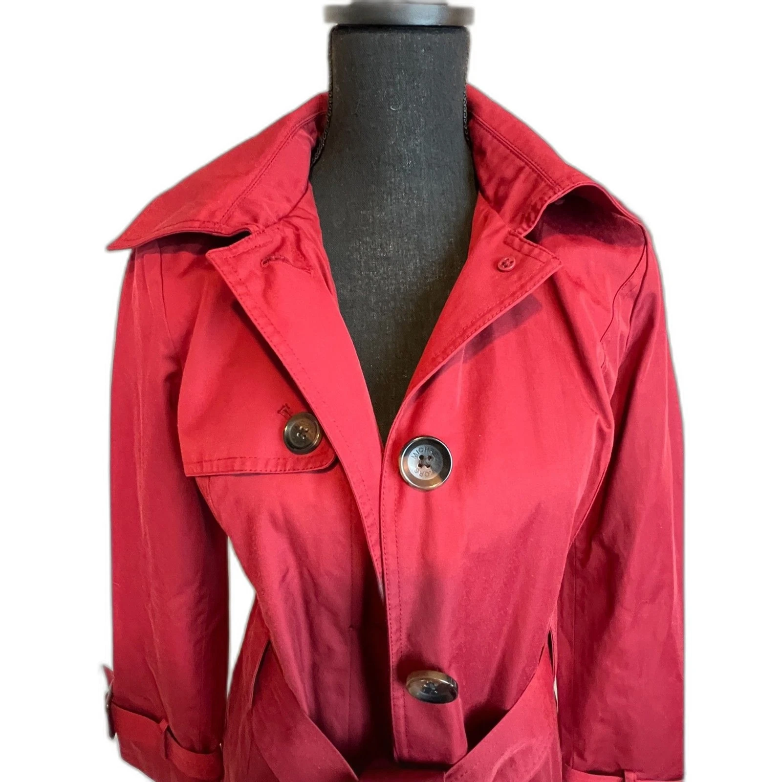 Michael Kors Trench Cappotto con Cappuccio Staccabile (XS)