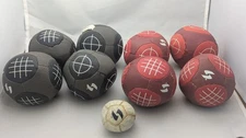 SPORTCRAFT Multi-Surface BOCCE 8 BALL Bean Set & 1 Pallino Red Black White GUC