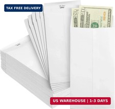 Money Envelopes for Cash, 100 Pack, 6.5" x 3.5", White, Small Money Saving Envel
