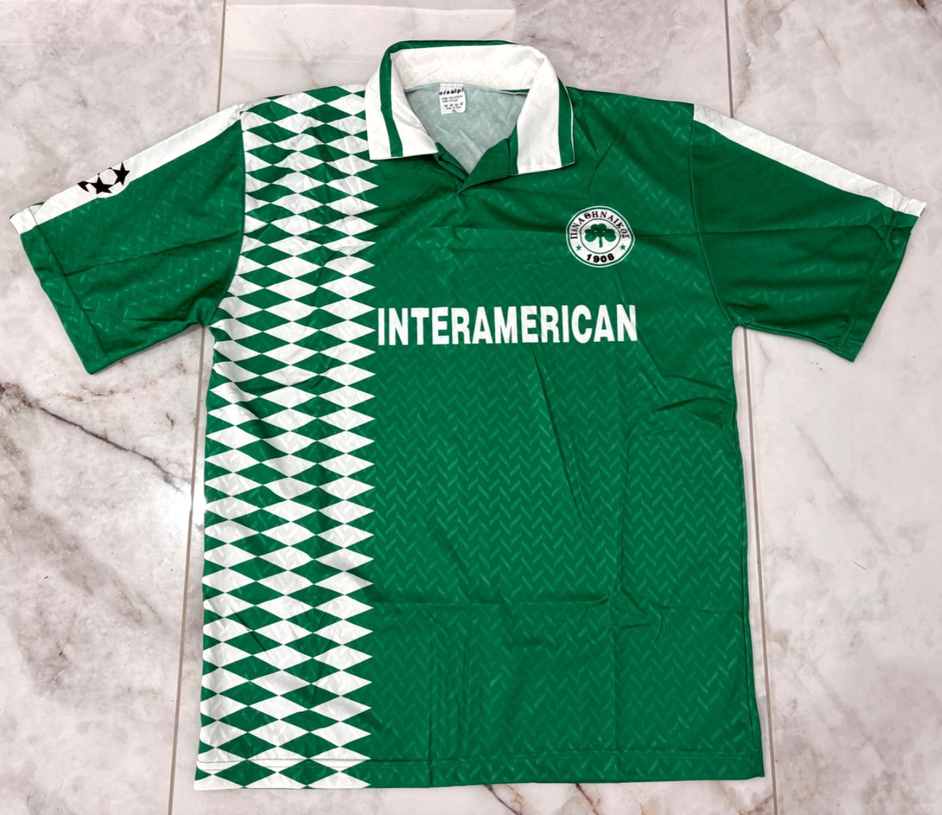 FC Panathinaikos Green Football Shirt Men's Vintage Soccer Jersey XL Retro