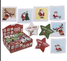 Christmas Magic Flannel Face Santa Rudolph Towel cloth Kids Bath Wash Xmas