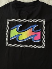 S New Billabong Rash Guard Mens Black Surf Swim Shirt UV UPF 50 Beach Pool Logo