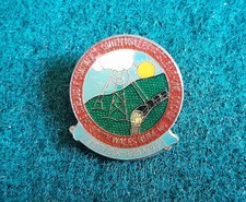 ENAMEL RAILWAY BADGE SOUTH WALES ASLEF NUM MINERS STRIKE 1985-1995 RED OUTER