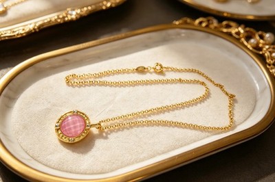 Julie Vos  Astor Solitaire Necklace  Pink