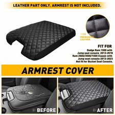 Fit 2013-2025 Dodge 1500 Ram 2500 Black Jump Seat Center Console Armrest Cover Fit 2013-2025 Dodge 1500 Ram 2500 Black Jump Seat Center Console Armrest Cover