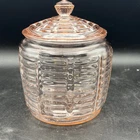 Vintage Anchor Hocking Manhattan Pink Depression Glass Bee Hive Cookie Jar 7”