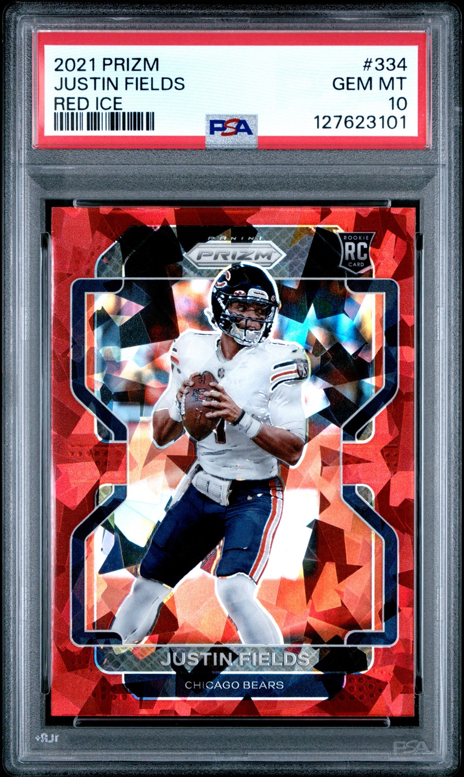 2021 PANINI PRIZM RED ICE #334 JUSTIN FIELDS ROOKIE RC PSA 10