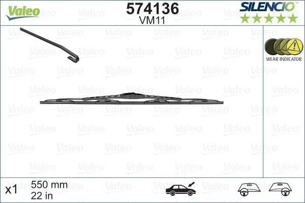 Jaguar S-Type Wiper Blade 05-22 (574136) OEM Valeo - Image 2 of 4