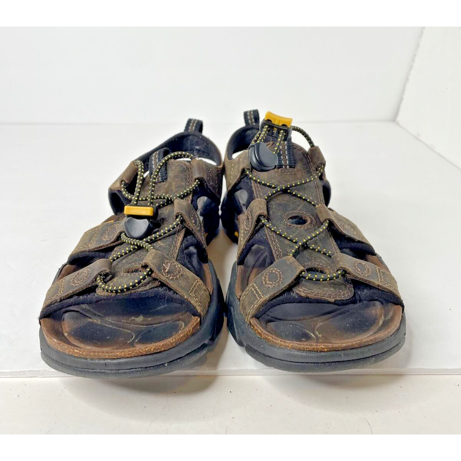 Sandali donna Keen punta aperta Daytona pelle marrone impermeabile US7 usati