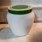Vintage Ponds Deep Cleansing ColdCream Milk Glass Jar Metal Lid 13.4Oz FREE SHIP