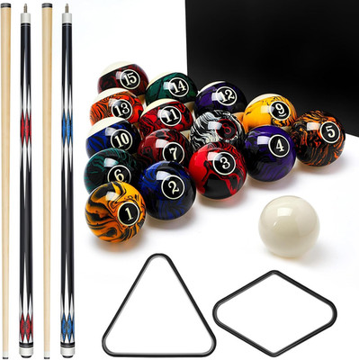 20 Pcs Pool Ball Billiard Accessories with 16 Ball 2 Pool Cues Stick 2 Frame Tab